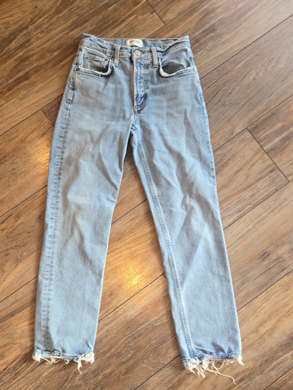 Agolde Women Kye Light Blue Ankle Crop Jeans Sz 24